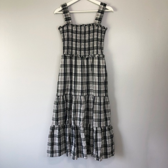 Veronica Beard Ziada Plaid Smocked Tiered Midi Dress Size 2 - Picture 3 of 12